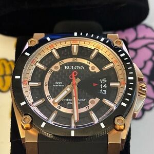 Bulova Men's Icon Precisionist 3-Hand Rose Gold Stainless Steel Watch 98B152
